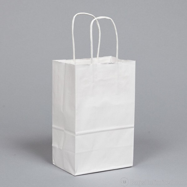 White Kraft Paper Shopping Bags wit